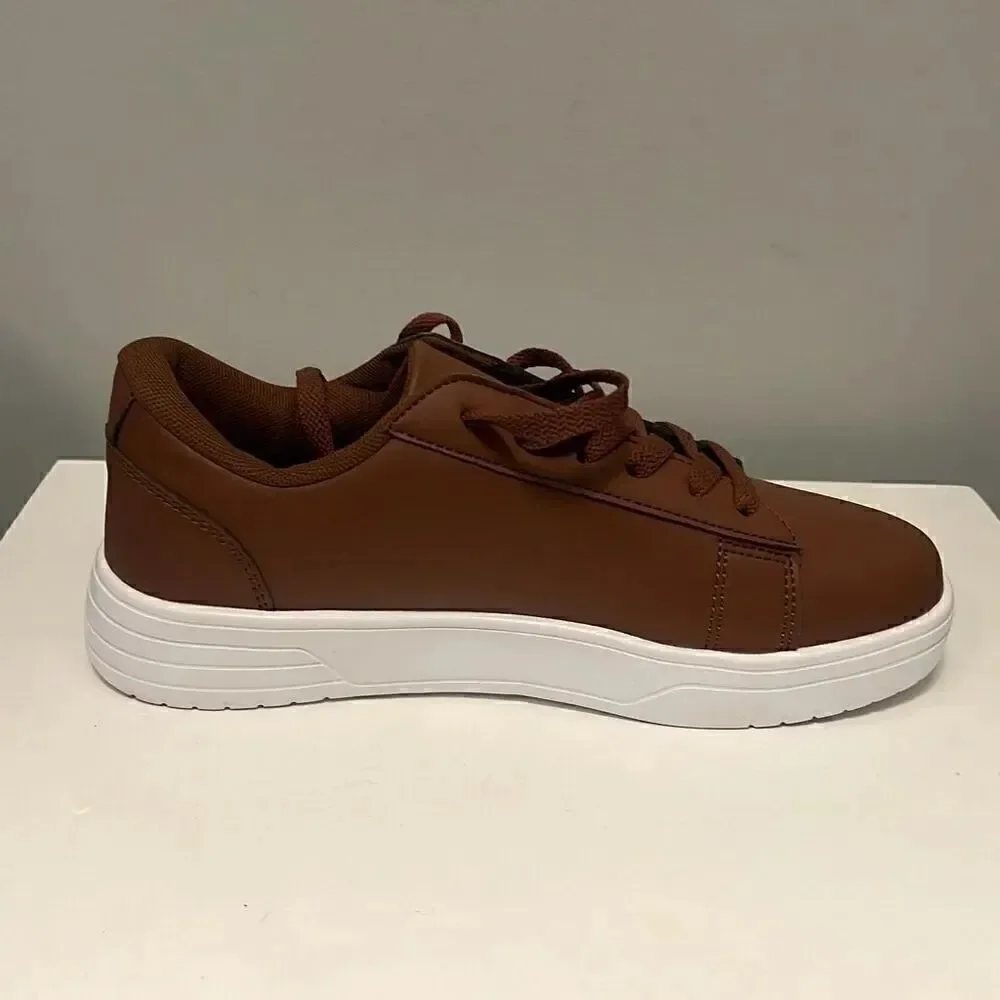 Unbranded Men's Brown Fashion Classic Solid Lace Up Sneaker Shoes Size 39